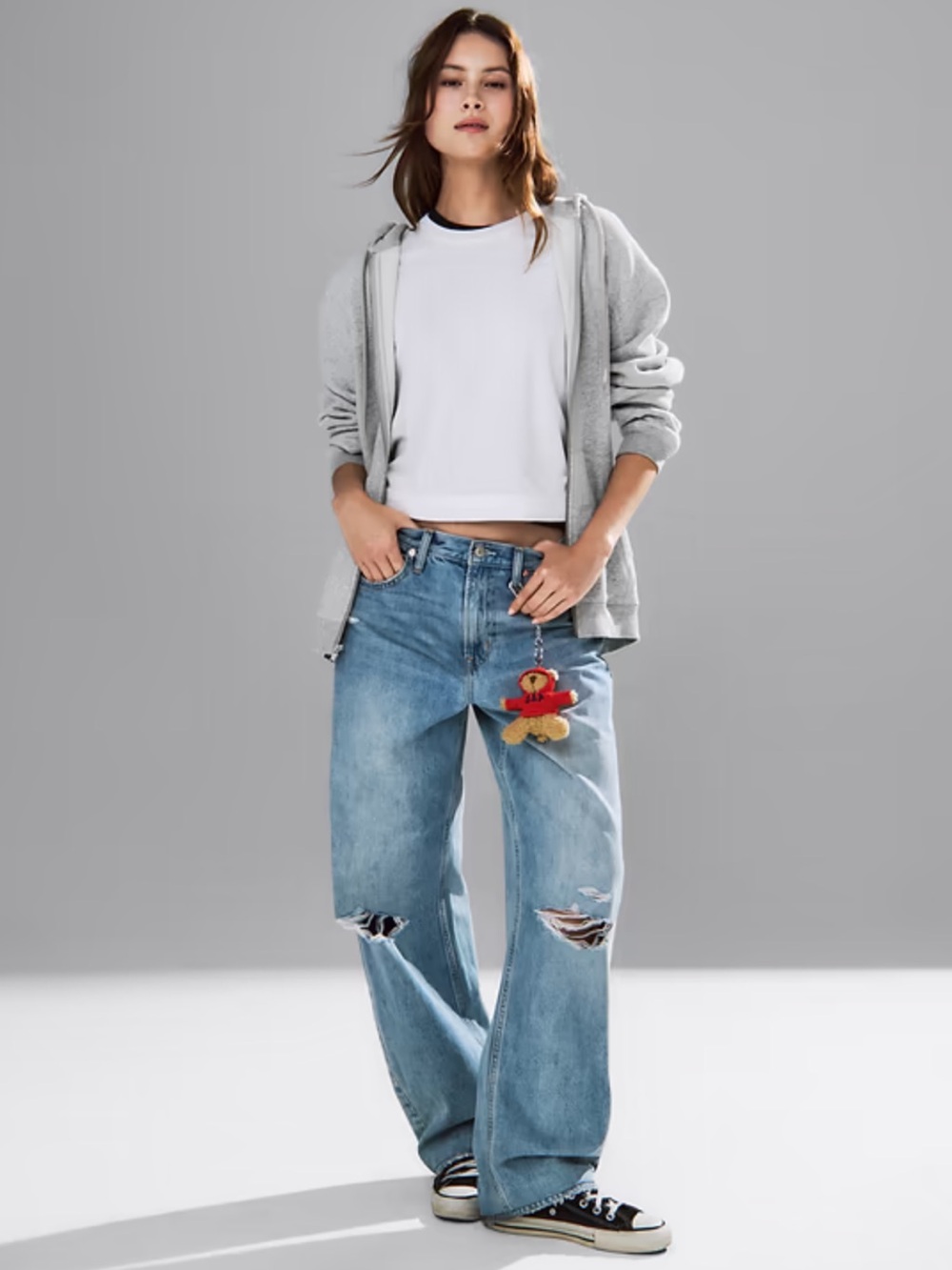 GAP High Rise Barrel Jeans Light Indigo Destroy. Size 30/10 Curved Leg, baggy